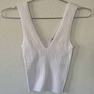 Madewell Ribbed White Tank Top